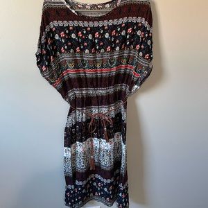 Printed SHEIN tie string dress